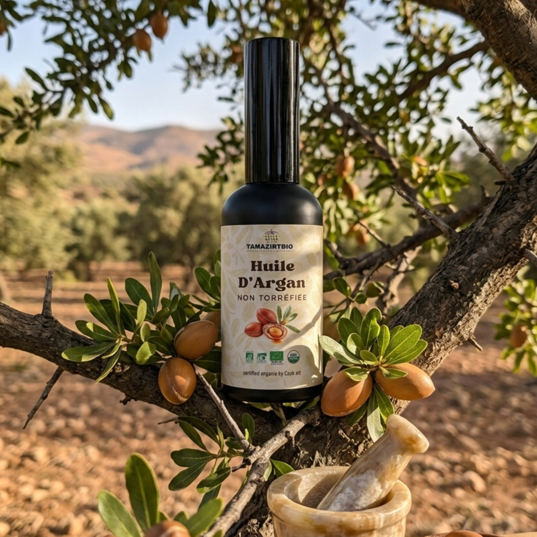 Huile d’Argan Pure Non Torréfiée Certifiée biologiques 100ml